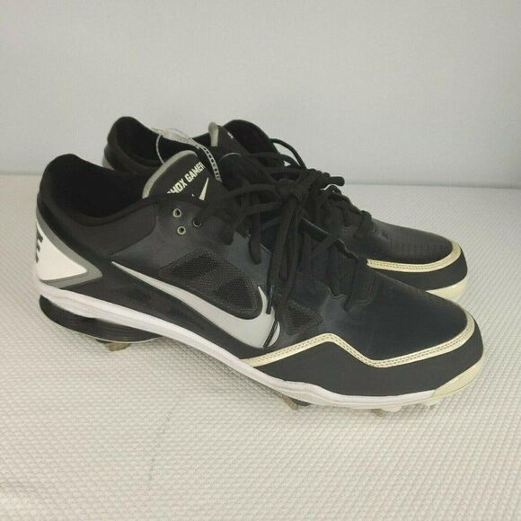 New Nike Shox Gamer Baseball Cleats Metal Blk/Wte/Slvr 467984 011 Size 15 main image 4